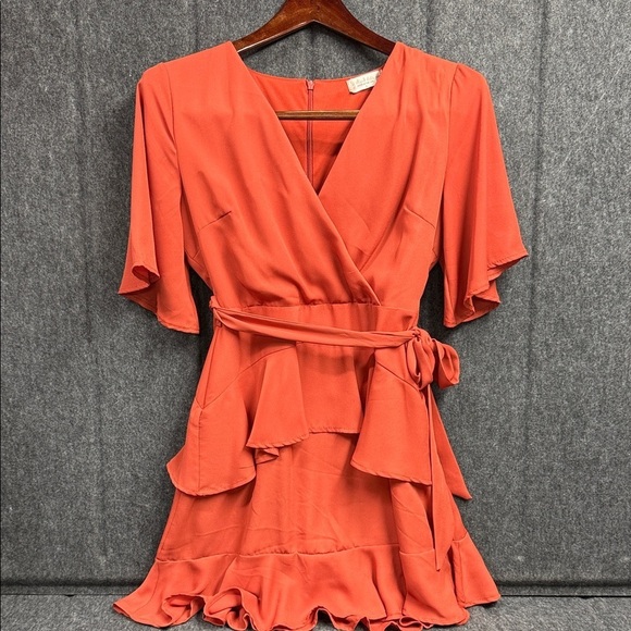 Altar'd State Dresses & Skirts - Altar'd State Vibrant Orange Wrap Dress